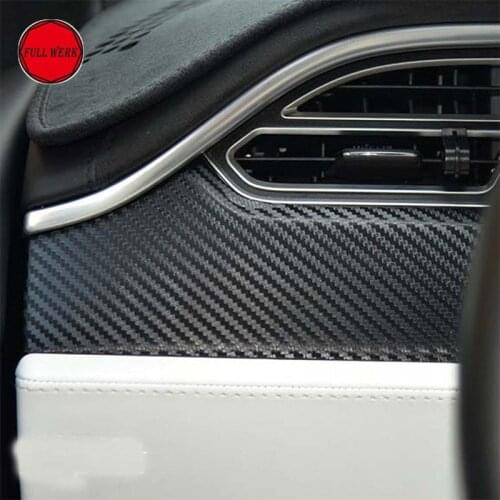 Car Styling Dashboard Carbon Fiber Stickers Decal Wrap Protector for Tesla Model X Model S 2016- Interior Mouldings Accessories