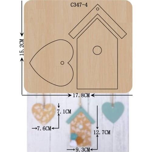New House, pendant, DIY Wooden die Scrapbooking C-347-4 Cutting Dies