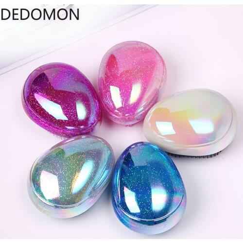 1 PC Comb Hair Brush Scalp Massager Egg Round Shape Hair Detangler Brush Tangle HairBrush Hairdressing Styling Tools for Travel