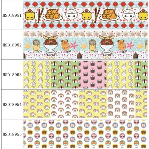 22MM 25MM 38MM 50MM 75mm Printed Pattern on Grosgrain Ribbon for diy ribbon