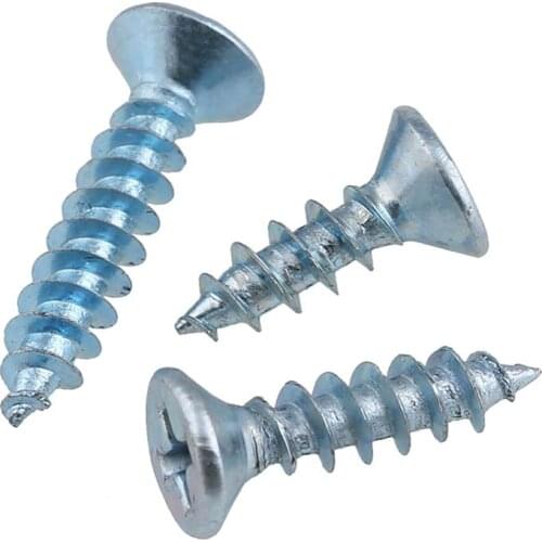 M5 M6 Cross recessed Countersunk Head Self-tapping Screws Hardened Blue Zinc