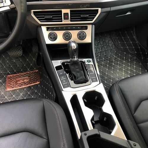 Silver item for BORA PLUS 2019-2020 Gear shift panel Water cup holder Decorative frame Stainless steel