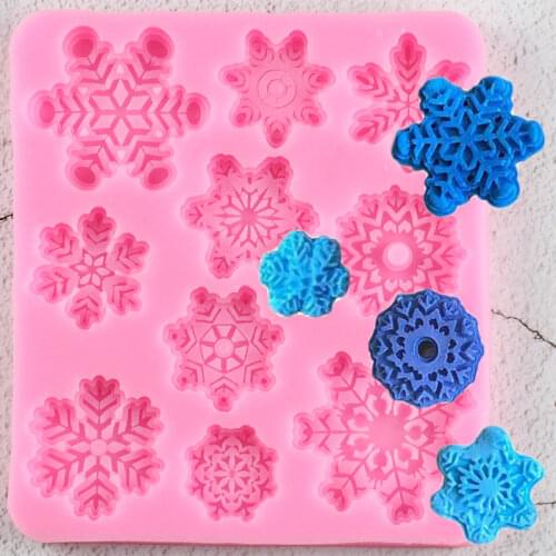 Snowflake Lace Silicone Molds Christmas Cake Decorating Tools Cupcake Topper Fondant Mold Candy Ploymer Clay Chocolate Moulds