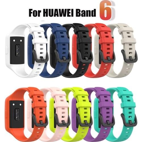 Replacement Sport Silicone Watch Band Wrist Strap Adjustable Watchbands For -Huawei Honor Band 6 Pro Smart Watch 6.1-8.7 Inches