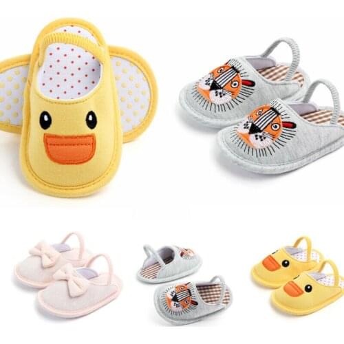 Baby Slippers Newborn Infant Baby Boy Girl Shoe kid Soft Sole Cotton Slipper Shoes Cartoon Causal Cotton Soft First Walker 0-12M