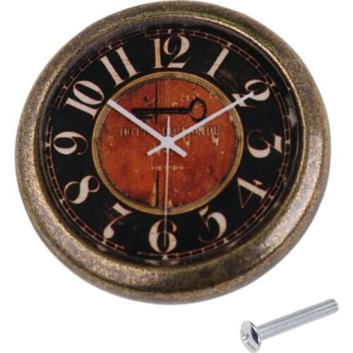 Vintage Clock Cabinet Door Drawer Handle Pull Closet Cupboard Retro Knob 35mm