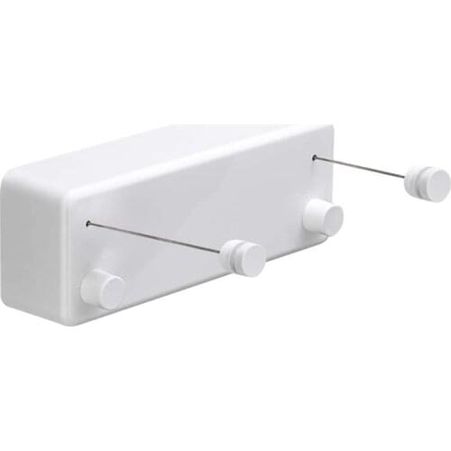 Retractable Clothesline(With Adjustable Stainless Steel Double Rope),Wall Mounted Method,13.8 Feets Clothes Line(White)