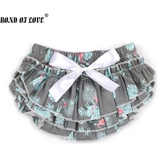 Baby Girls Tutu Skirt Cotton Bow Flamingo Print Baby Girls Shorts Skirt Baby Photography Props Baby Girl clothes 0-24 Months
