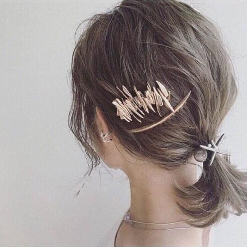 Temperament Mirror Geometric Hair Clip Multilayer Irregular Exaggerated Alloy Hair Clip Women Wedding Bridal Headress Accessoriy