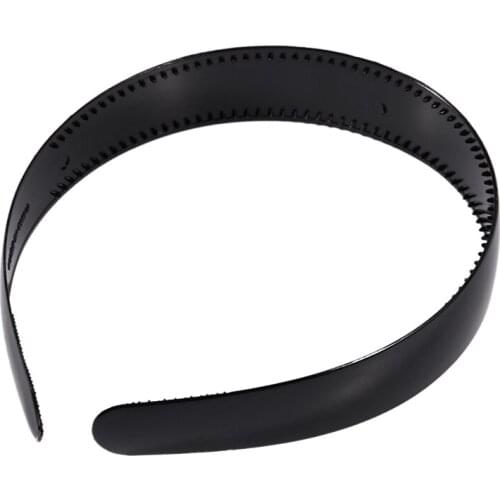 Lady Black Plastic Hair Hoop Headband Ornament Teeth