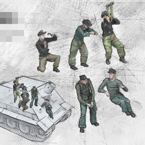 1/35 Sturmtiger Crew in action Westfront 1945, Resin Model Soldier GK, Military theme WWII, Unassembled and unpainted kit