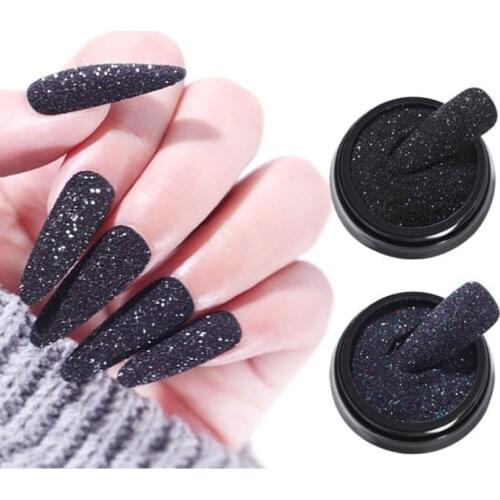 1Box Starlight black gauze powder Sugar Glitter Nail Dust Laser Gradient Nail Pigment Holographic Glitter Nail Art Decoration