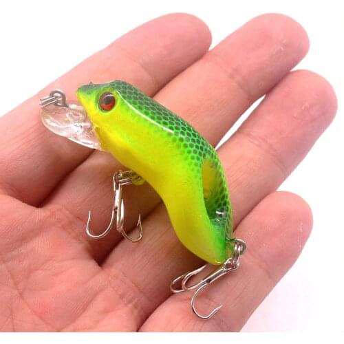 1PCS 55mm/8.7g Plastic Frog Lure Lifelike Fishing Lure Hard Bait For Fishing Wobblers Hard Crankbait Bass Crap Fishing Tackle