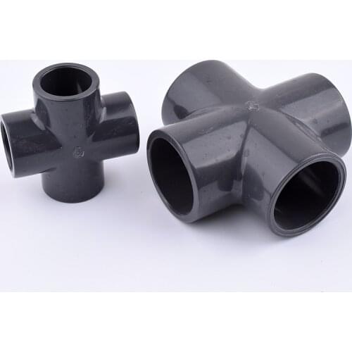 2-10Pcs Hi-Quality ID. 20~50mm UPVC Equal Four Ways Quick Pipe Joint Cross Connector Plastic Pipe Fittings Garden Irrigation