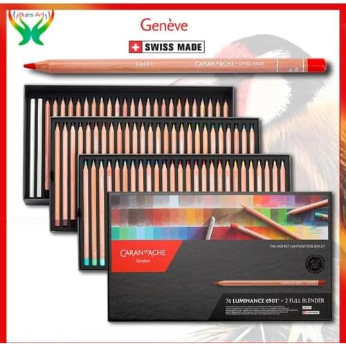 20/40/76 oily color pencil Swiss CARAN D'ACHE 6901 master museum-class hand-painted drawing oily color pencil carton/wood box