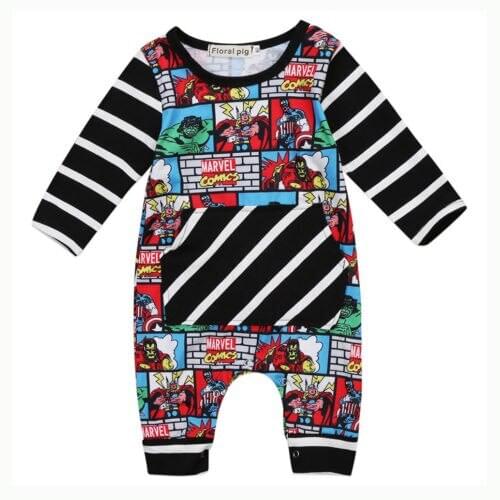2018 Newborn Infant Baby Kid Boy Outfit Long Sleeves Clothes Romper Jumpsuit Striped Cute Anime Clothin