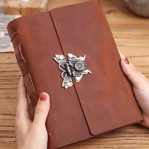 240 Sheets Vintage Leather Handwriting Book DIY Journal Doodle Sketchbook 100g Kraft Paper Inserts Birth Gift
