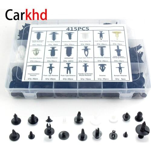 415Pcs 18 Kinds Universal Mixed Auto Fastener Car Bumper Clips Retainer Car Fastener Rivet Door Panel Liner For All Car