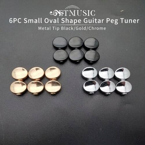 6pcs Small Oval Metal Guitar Tuning Pegs Keys Tuners Machine Heads Replacement Buttons knobs Handle with 3 Colors