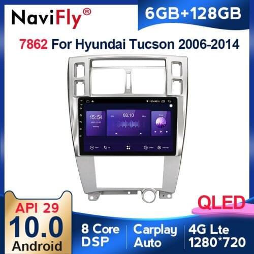 QLED 1280*720 Android 10.0 Car Radio Navigation GPS Player For Hyundai Tucson 1 2004 - 2009 Octa Core 6GB+128GB DSP No 2 Din DVD