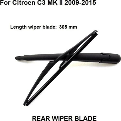 Car Accessories Rear Wiper For Citroen C3 MK II 2009-2015 Hatchback Rear Wiper Arm & Blade Genuine design 305mm Blade
