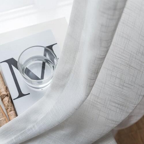 White Kitchen Curtains Modern Curtains for Living Room Faux Cotton Linen Bedroom Sheer Kitchen Quality Tulle