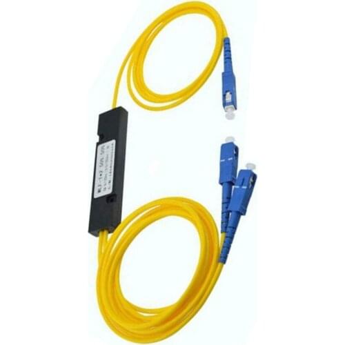 Free Shipiing 2pcs/lot SC/UPC 1X2 PLC Singlemode Fiber Optical splitterFBT Optical Coupler FTTH 1x2 PLC optical fiber splitter