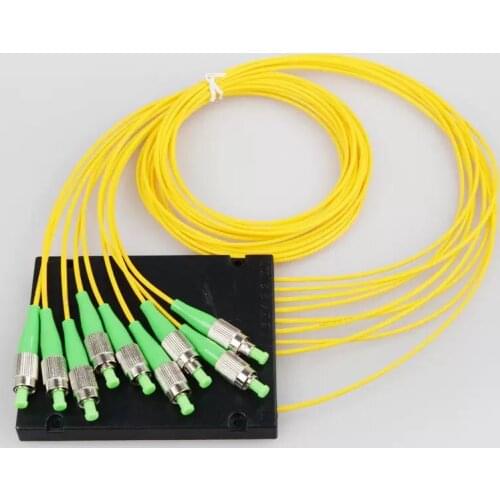 Free Shipping FC/APC 1X8 PLC Singlemode Fiber Optical splitter FTTH PLC ABS type FBT PLC 1*8 optical fiber splitter
