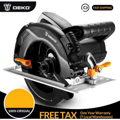 DEKO DKCS1600 Circular Saw Power Tools with Blade, Dust Passage, Auxiliary Handle, High Power and Multi-function Cutting Machine