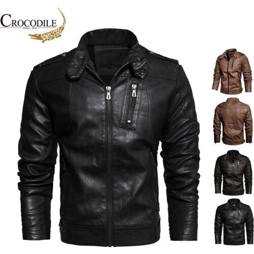 Crocodile Men's Faux Leather Jackets