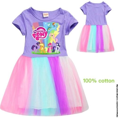 Kids Girls Clothing My Little Baby girl pony Dresses Cartoon Children Sport Causal Dress Costume For 3-8 Years Kid Clothes