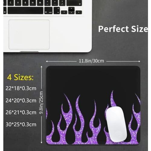 Purple Glitter Flames Mouse Pad DIY Print Flame Fire Y2k 2000s 90s Aesthetic Cute Retro Tumblr 2000s 80s