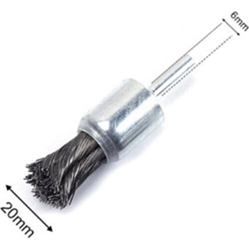 1pc 6*20mm Wire Knot End Brush Stainless Steel With Shank For Die Grinder Or Drill High Quality