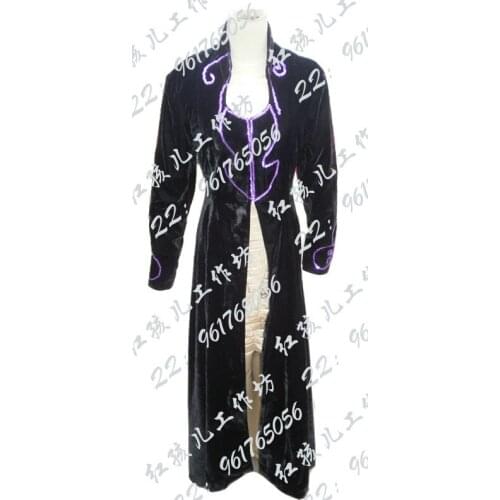 2017 Movie Narcissa Black Malfoy Cosplay Costume Black Overcoat+Dress