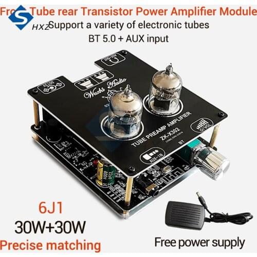 X302 30WX Bluetooth 5.0 Tube Amplifier Power Amplifier Module 6J1 Tube Front Stage Accurate Pairing Fever HIFI Power Supply