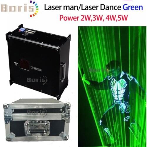 Flightcase+ disco Laser man light 2w 3w 5w 10w green laser dance show system 5watt laser man projector
