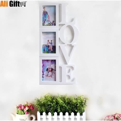 Hot Selling Newest Photo Frame Love Vertical Hanging Three Frame 6 Inch Photo Studio Wedding Children Art Picture Frame