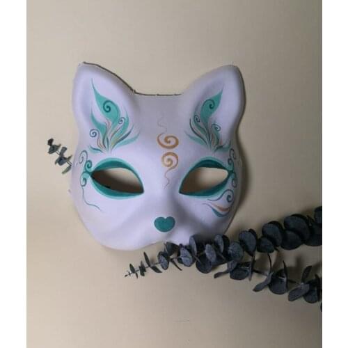 Fox Mask Japanese Anime Demon Slayer Masks Half Face Cat Mask Masquerade Festival Party Cosplay Props Halloween Costume Masks