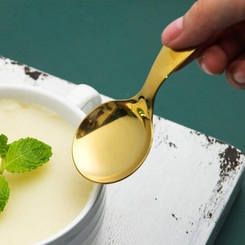 Top Stainless Steel Coffee Spoon Ice Cream Spoon Tea Spoons Kitchen Accessories Hot Drinking Flatware Tableware Home Supply