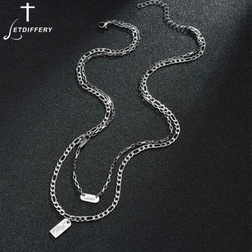 Letdiffery New Fashion Multilayer Geometric Pedant Necklace O Chain Necklaces for Women Men Jewelry Party Birthday Gifts