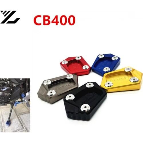Motorcycle CNC Brand New Side Stand Enlarger Plate Kickstand Enlarge Extension for honda CB400 2002-2015 years CNC foot pad