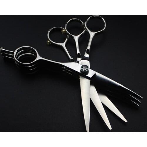 Professional Japan steel 3 in 1 6 inch hair scissors haircut barber makas cut scisors set cutting shears hairdresser scissors