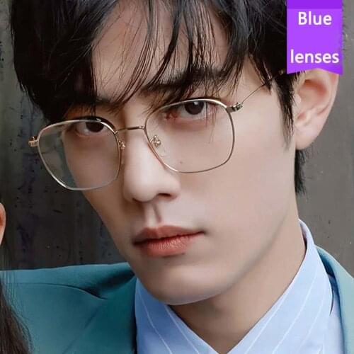 BOYSEEN Anti-blue Glasses For Men Retro Metal Frame Eyeglasses For Student Japanese Style Handsome Glasses Decoration