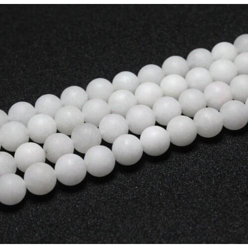 Wholesale Womens Girls Wholesale Natural Dull Polish White gem Round Stone Beads For Jewelry Making DIY Bracelet Necklace 6/8