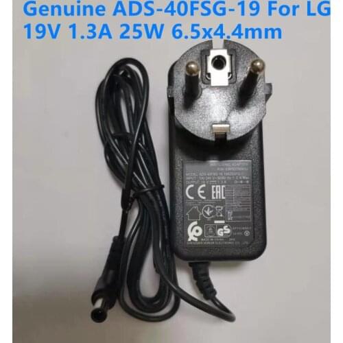 EU Plug Genuine 19V 1.3A 25W 6.5x4.4mm ADS-40FSG-19 AC Adapter For LG LCAP26-E E1948S E2249 24M35DB Monitor Power Supply Charger