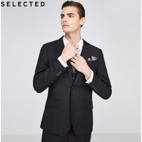 SELECTED Men Slim Fit Closure Collar Jacket Business Casual Blazer S|42015X507
