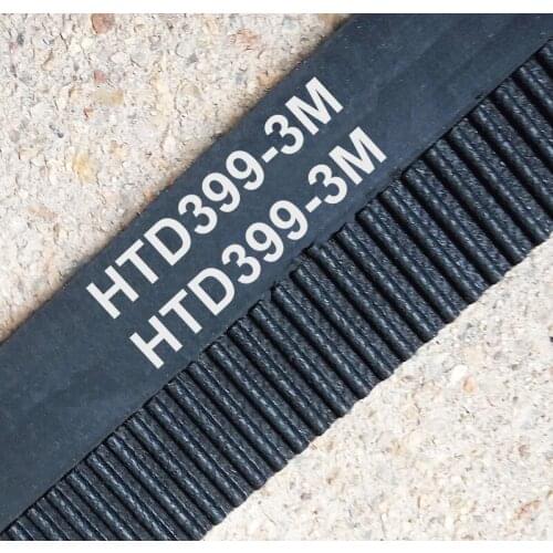 10 pcs HTD 399-3M-9 timing belt length 399mm width 9mm 133 teeth rubber closed-loop HTD3M 399 S3M 3M 9 pulley for CNC machine