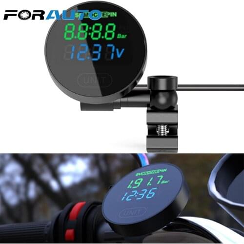 Motorcycle TPMS With External Sensors Tire Pressure Monitor System Electric Detector Tire Pressure Gauge LCD Digital Display