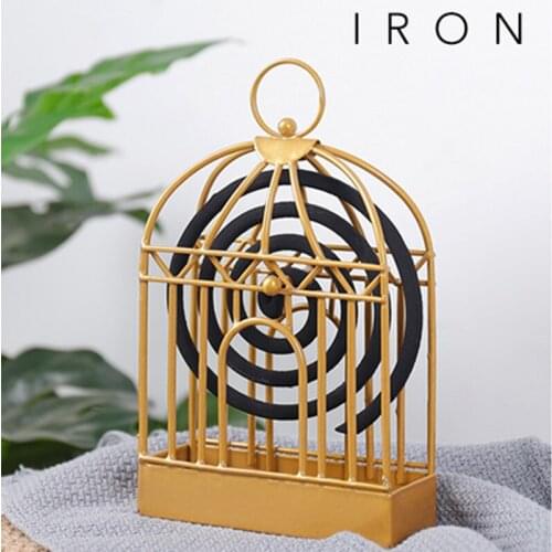 Nordic Retro Iron Insect Mosquito Coil Holder Innovative Home Incense Sandalwood Mosquito Repellent Coil Holder Birdcage Summer