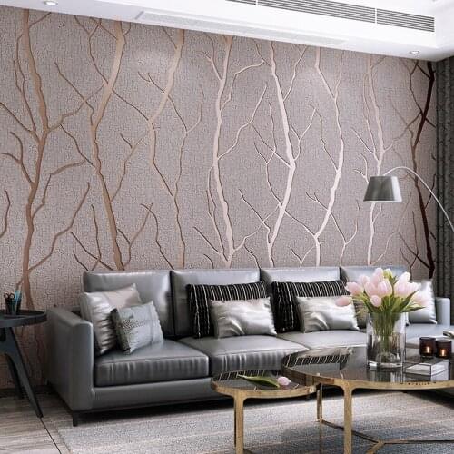 Modern simple line deerskin wallpaper thickened non woven fabric bedroom living room background wall 3D Wallpaper U152